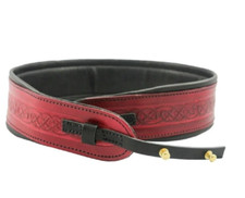 EMBOSSED CELTIC RED LEATHER