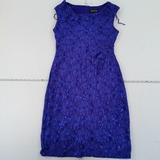 SCARLETT NITE Dress 8 Blue Sleeveless Sequinned Prom Evening Ball Gown Lace