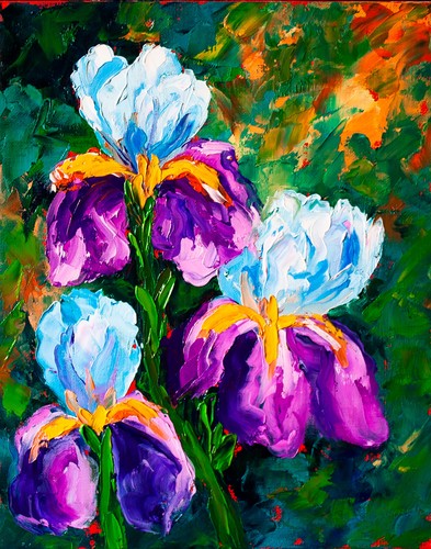 Flower iris original - original, oil
