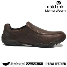MENS LEATHER SLIP ON WALKING SHOES DRIVING MOCCASIN COMFORT CASUAL TRAINERS SIZE