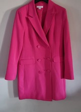 New Long Hot Pink Double Breasted Blazer Size 16. Primark Sold Out