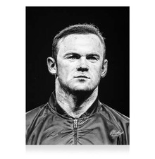 Wayne Rooney Signed Tribute Artwork Autograph