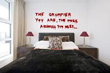 Banksy Graffiti 'The grumpier you are..' Large Wall Stickers Removable Decals UK