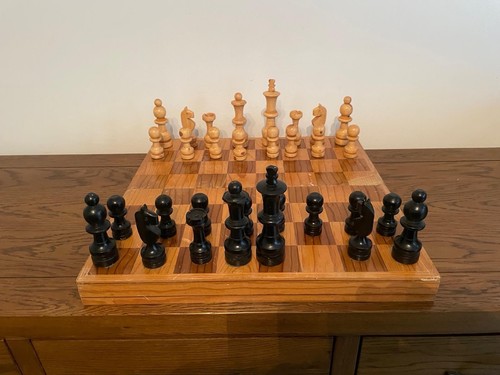 Vintage wooden chess board - chess, and