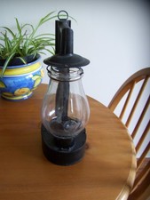 HINKS WALL MOUNT OIL LAMP+MAKER STAMPED GLASS-GC.