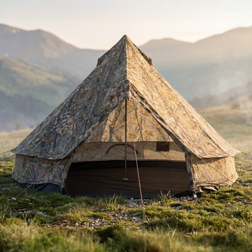 Camo bell tent with chimney - bell,