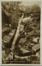 Clovelly Postcard Steep Lane Real Photograph RPPC Valentine's Devon c.1937