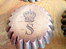 Set of 4 Royal ?  Antique Copper Chocolate Fondant Pudding Mini Moulds