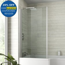 Modern Bathroom Square L Shape Over Bath Shower Screen Only 5mm Toughened Glass
