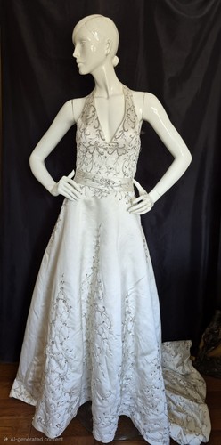 Wedding gown satin halter - wedding,
