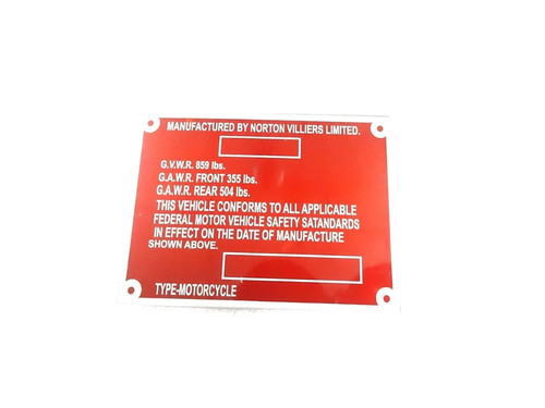 Data plate fits - plate, to