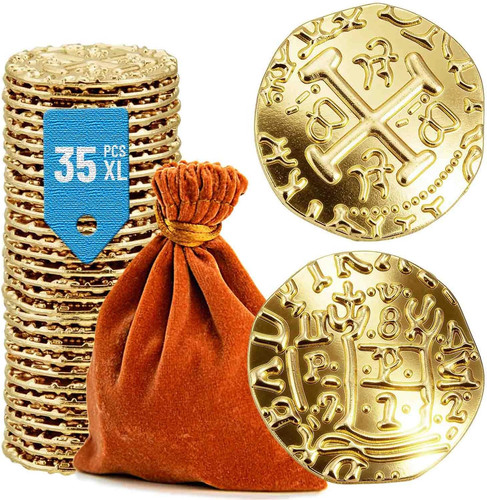 Metal pirate coins 35pcs x - metal,