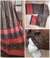 Vtg Style Block Print Maxi