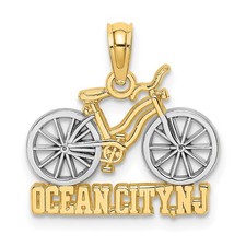 14k Yellow Gold with White