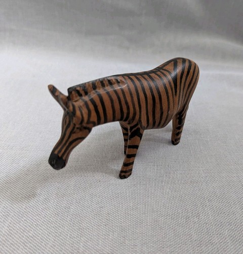 Small hand carved - wooden, zebra