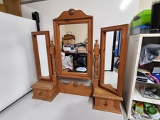 Vintage Pine Dressing Table 3 Mirrors & Drawers – Victorian Style Swing Bedroom