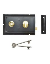 Yale Rim Lock Standard Security Internal Door Lock Black P-334-BL - 2 Keys -