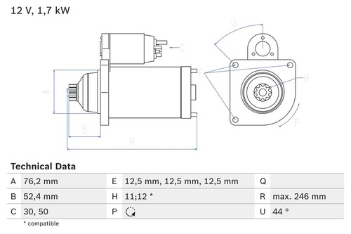 Bosch starter for - for, audi