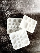 3 Cabochon Silicone Mould Set Half Flat Square Jewellery Resin Mold DIY Crafting