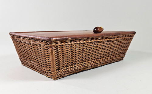 Vintage leather and wicker - vintage,