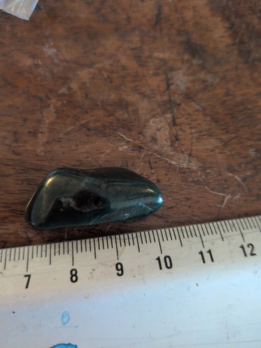 Polished dark green mineral - dark,