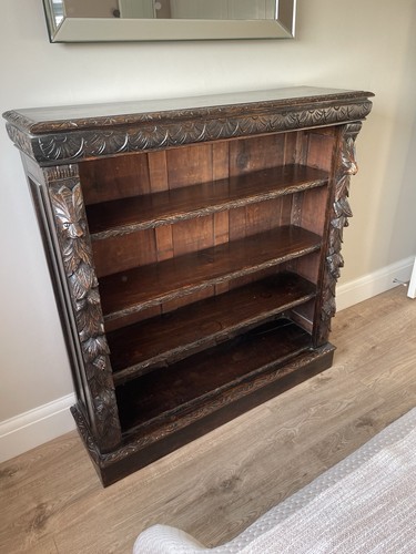 Victorian carved walnut - carved, open
