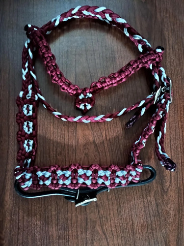 Maroon and silver sidepull - silver,