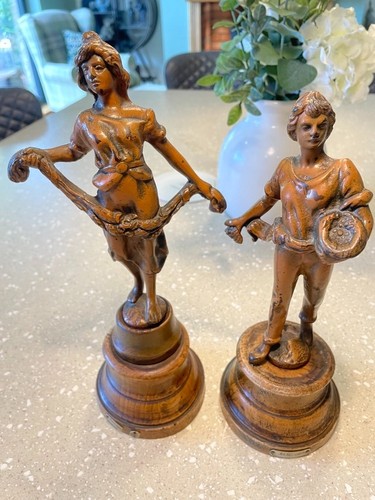 Pair antique french spelter - of,