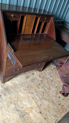 Antique inlaid mahogany bureau