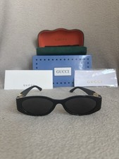 Gucci Women's Sunglasses GG1660s Black Gold with Case and Box and Cloth