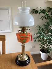 A Duplex Oil Lamp And Original  Paris Shade.  Free U.K. postage.