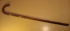 Wood Handle Walking Stick Decorated with Souvenir Badges 82 cm long