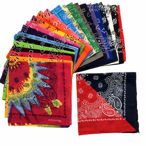 Paisley print square bandana - paisley,