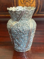 ANTIQUE INDIAN SILVER REPOUSSE VASE - 109GMS