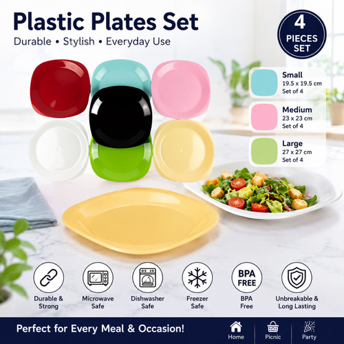 Plastic plates set 4pcs - plates,