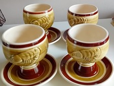  Toni Raymond  Studio Pottery Seafood Prawn Cocktail Goblets  Dishes 70s  MCM   