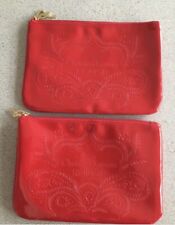 Christine Lacroix Rouge  X 2 Cosmetic Bags Red With Zip Brand New