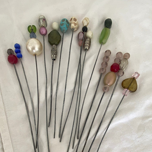 Vintage bead hatpins - bead,