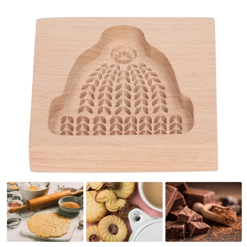 Carved wooden cookie mold - carved,