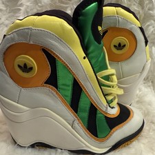 Jeremy Scott Adidas JS Crazy 97 Wedge Trainers Boots White Multi -Size 6 Women’s
