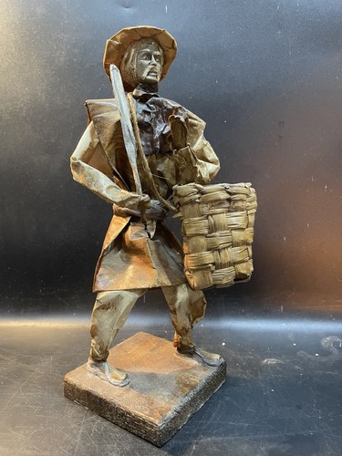 Vintage paper mache man with - mache,