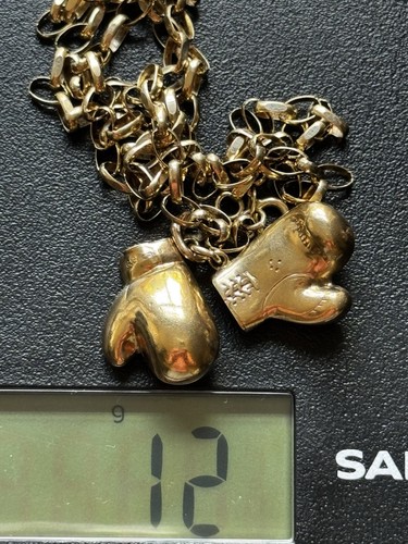 9ct gold boxing gloves pendant - boxing,