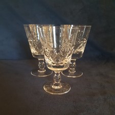 3 x Royal Brierley Crystal "BRUCE" Small Wine Glasses- 12.5 cms (4-1/2") Tall
