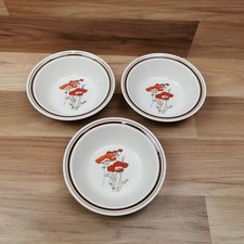 3 x Royal Doulton Lambethware Fieldflower 6" Rimmed Dessert Bowls - Unused