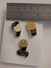 Guinness Pint Enamel Pin Badges Lot Of 3