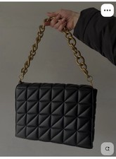 Zara Quilted Black Shoulder
