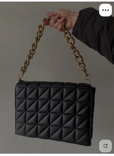 Zara quilted black shoulder - zara,