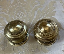 Pair of Solid Brass Georgian Style Rope Edge 2” Wardrobe Cupboard Handles