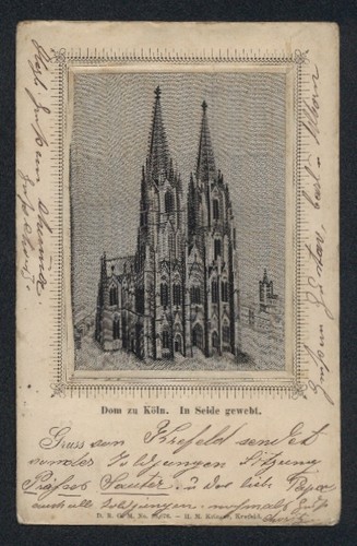 Silk postcard cologne view - postcard, cologne,