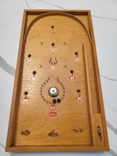Vintage 1970's Wooden Bagatelle Table Top Game - Made Czechoslovakia
